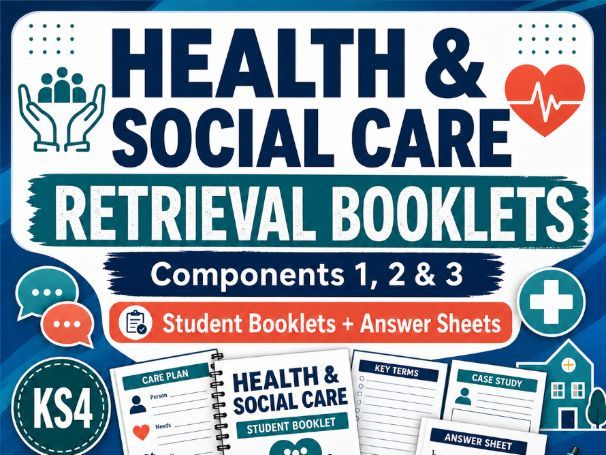 OCR Cambridge National Health and Social Care Retrieval Booklets and Answers Whole Spec Covered