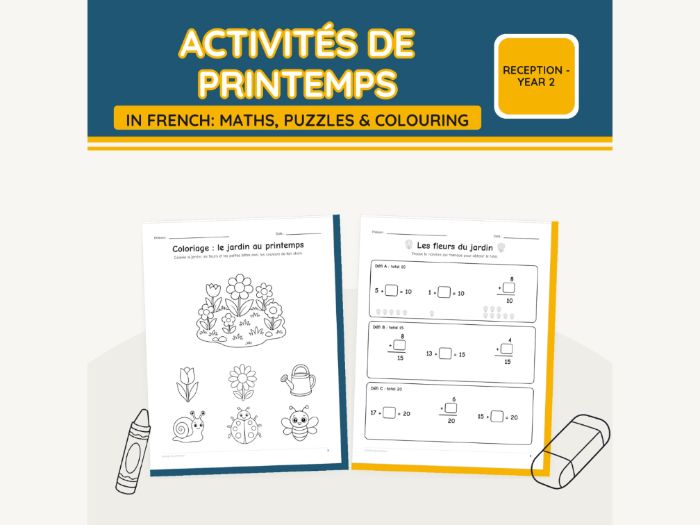 French Spring Activity Pack: Puzzles & Maths