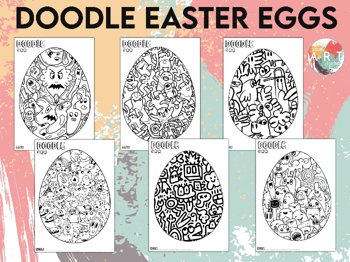 Doodle Egg Coloring Pages Bundle – 20+ Unique Designs