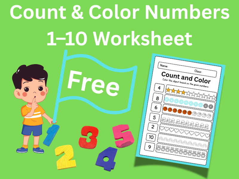 Count & Color Numbers 1-10 | Free Worksheet