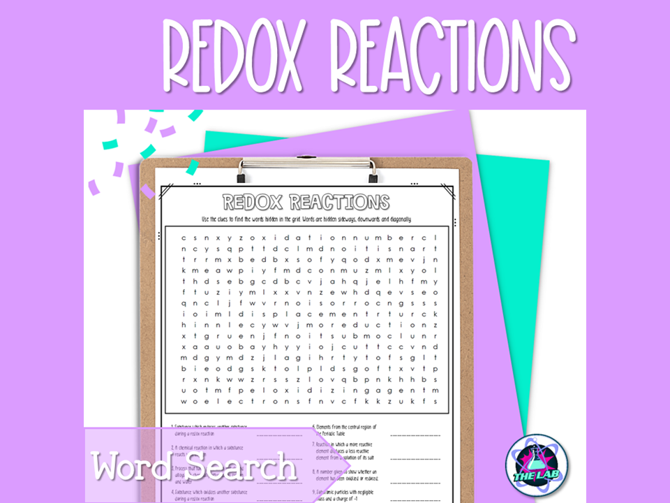 Redox Reactions Word Search