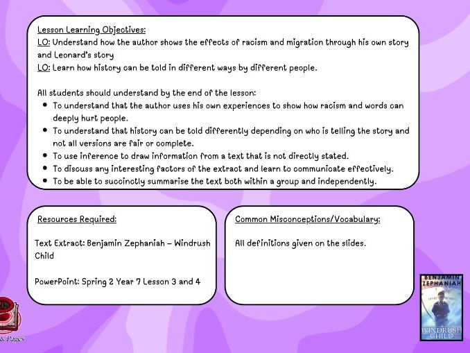 Reading Scheme of Work KS3 – Spring 2 (Lessons 3 and 4)