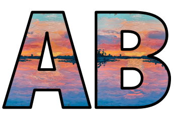 Oil Painting Ocean Scene Boats Sea Lettering Set Display Title Letters Numbers Signs