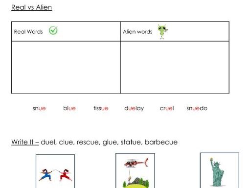 Phonics - ue sound worksheets - Resource bundle