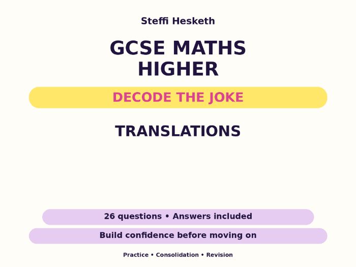 Translations | GCSE Decode the Joke + Answers
