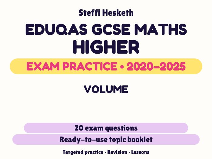 Eduqas GCSE Maths Higher: Volume Exam Questions | 2020-2025