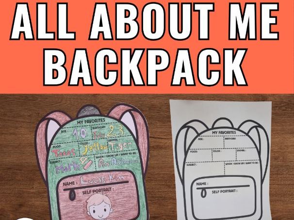 All About Me Bag | Back to School Writing Fun | Backpack Name Craft Activity