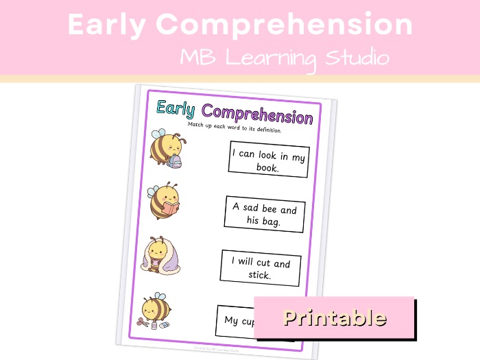 Early Comprehension Insect Themed