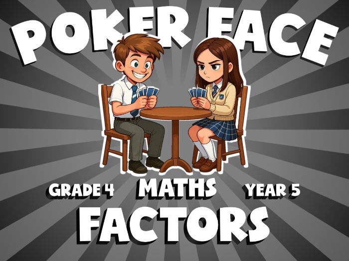 Factors POKER FACE Maths Game | No-Prep Year 5 Review Activity