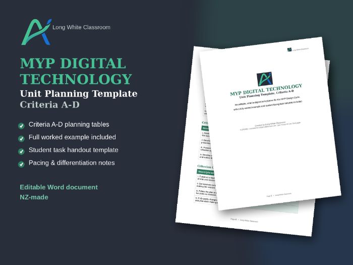 MYP Digital Technology Unit Planning Template