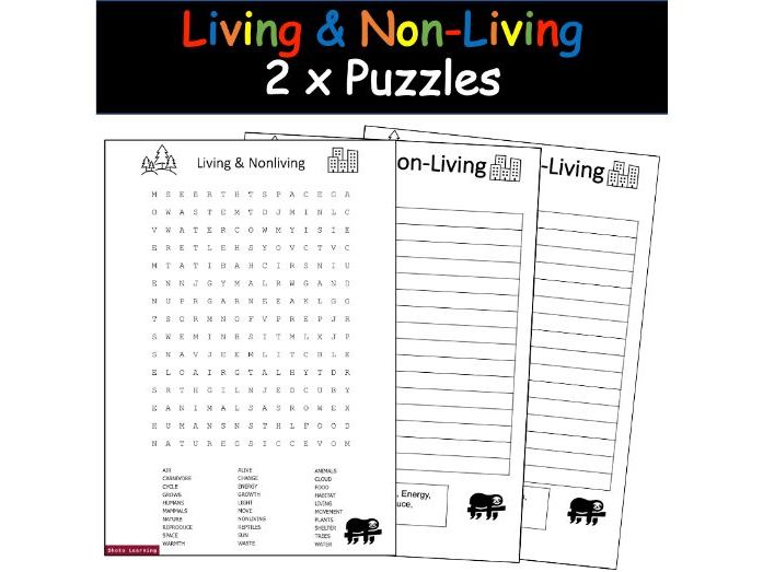 Living and Nonliving Science Activity - Bundle Scramble Word Finder