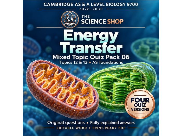Energy Transfer | Cambridge A Level Biology 9700 | 4 Revision Quizzes
