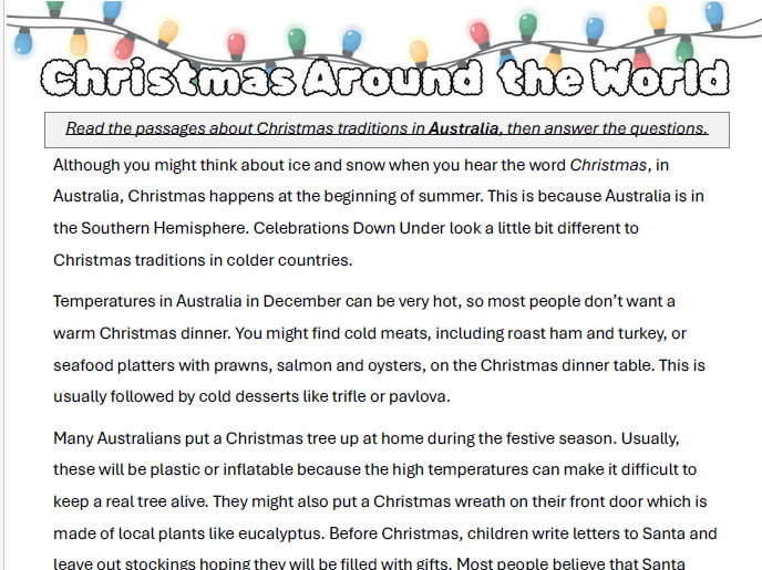 Christmas Around the World - Australia