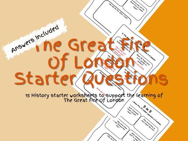 History The Great Fire Of London Starter Questions Worksheets PDF