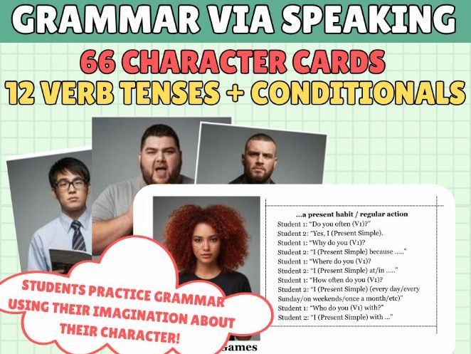 ESL Grammar Speaking Mega-Bundle | A1-C1 | Tenses & Conditionals | Speaking Activities