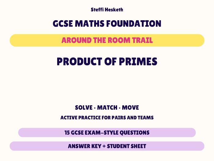 GCSE Foundation Maths Product of Primes | Around the Room Trail