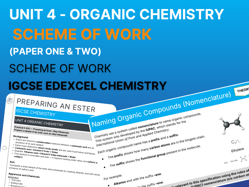 Edexcel IGCSE Chemistry – Unit 4 Scheme of Work