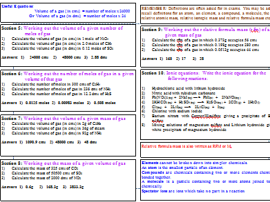 Amount of substance (1 of 2)