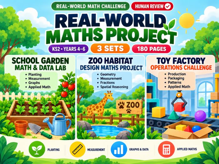Real-World Maths Project Bundle  KS2 Years 4–6  180 Pages  3 Practical Maths Challenges