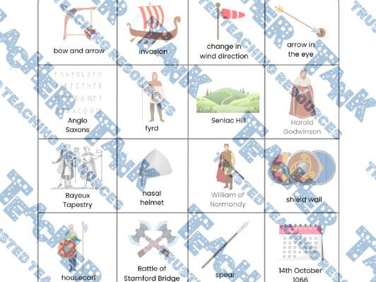 The Battle of Hastings: Bingo Cards