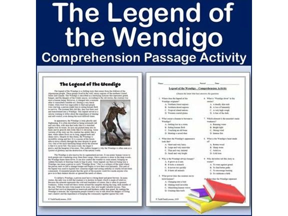 Legend of the Wendigo - Folklore Reading Comp Passage & Activity | Editable