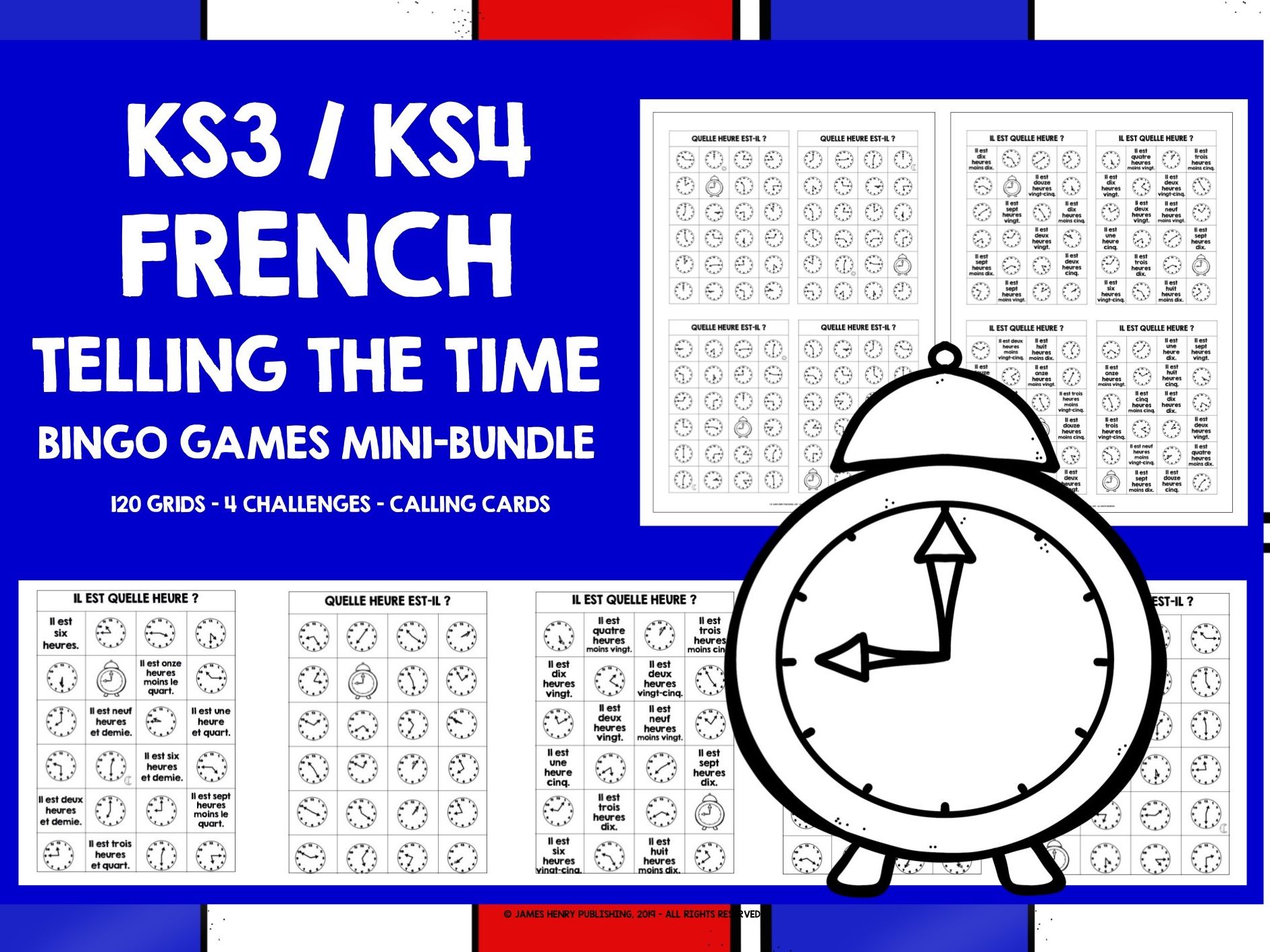 FRENCH TELLING THE TIME BINGO MINI-BUNDLE
