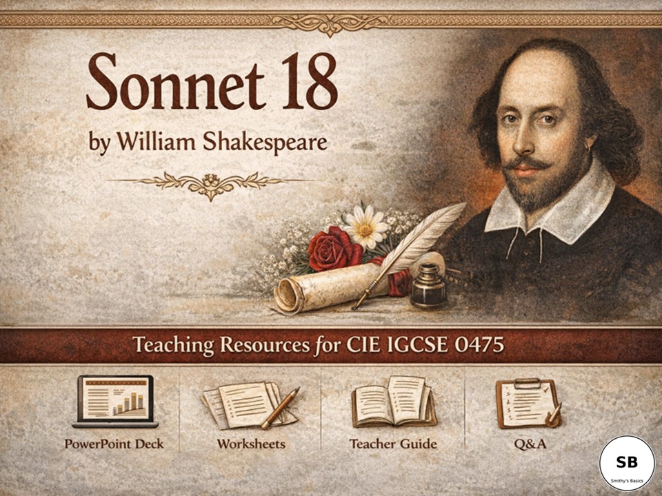 Sonnet 18 by William Shakespeare: Complete Teaching Pack from Smithy's Basics