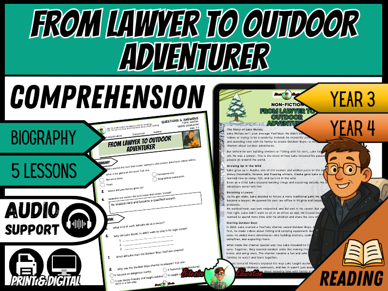 From Lawyer to Outdoor Adventurer: The Story of Luke Nichols | Reading Comprehension | Year 3/4