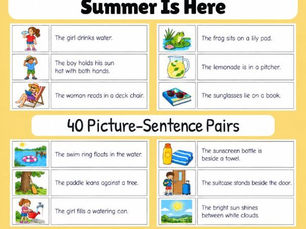 Summer Is Here | First Sentences | Grades 1-2