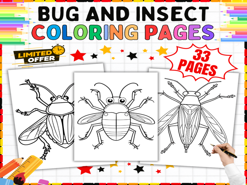 Bug and Insect Colouring Pages | 33 Printable Worksheets for Nature Study & Creative Art Activities