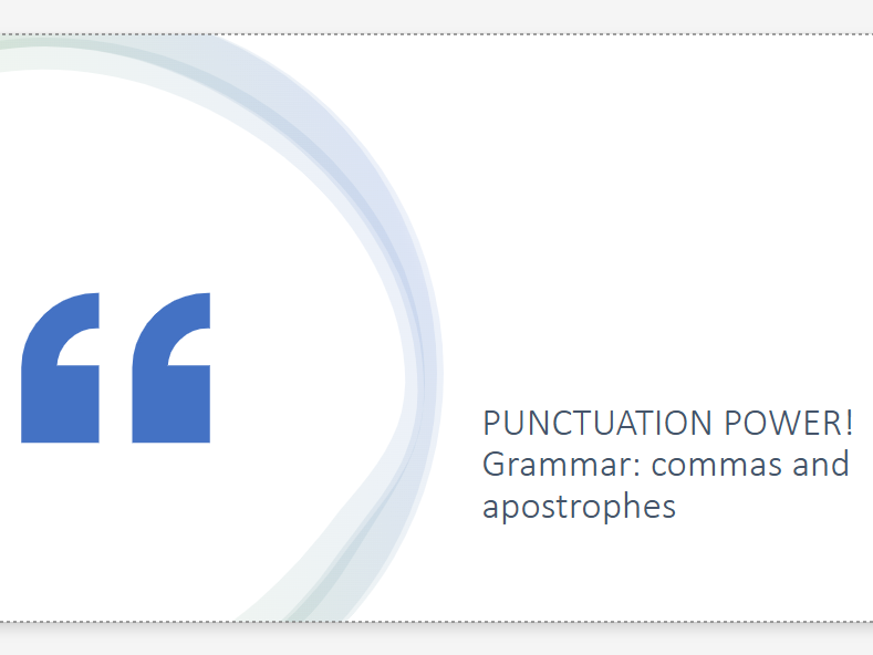 KS3 Standalone Lesson on Getting Commas and Apostrophes Right Description