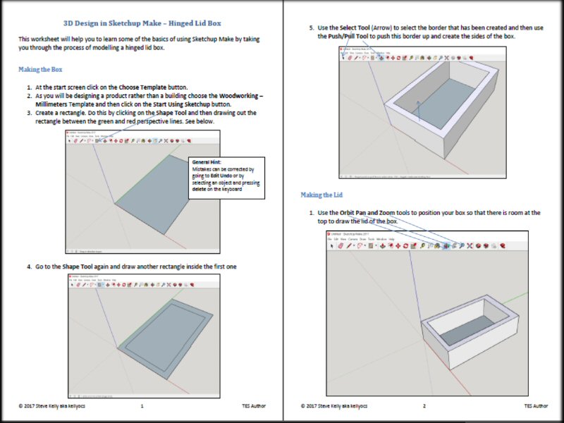 Sketchup Make Basics - Wooden Box With Hinged Lid