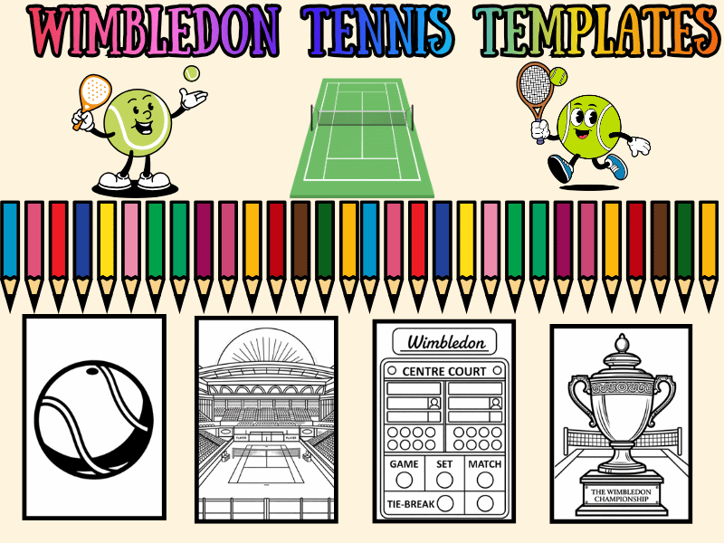 NO PREP Wimbledon Tennis Activity Pack | Printable Templates & Coloring Pages