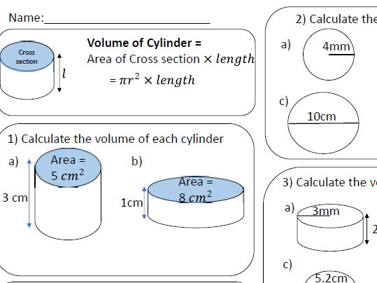 Volume of a Cylinder