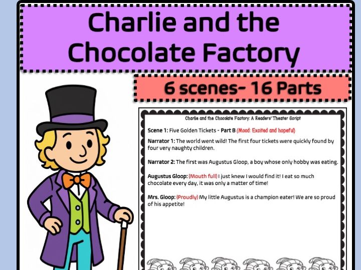 Charlie and the Chocolate Factory Readers’ Theater Script Simplified ESL| Gr 3-7