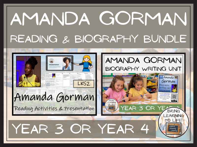 Amanda Gorman Reading Comprehension & Biography Bundle | LKS2