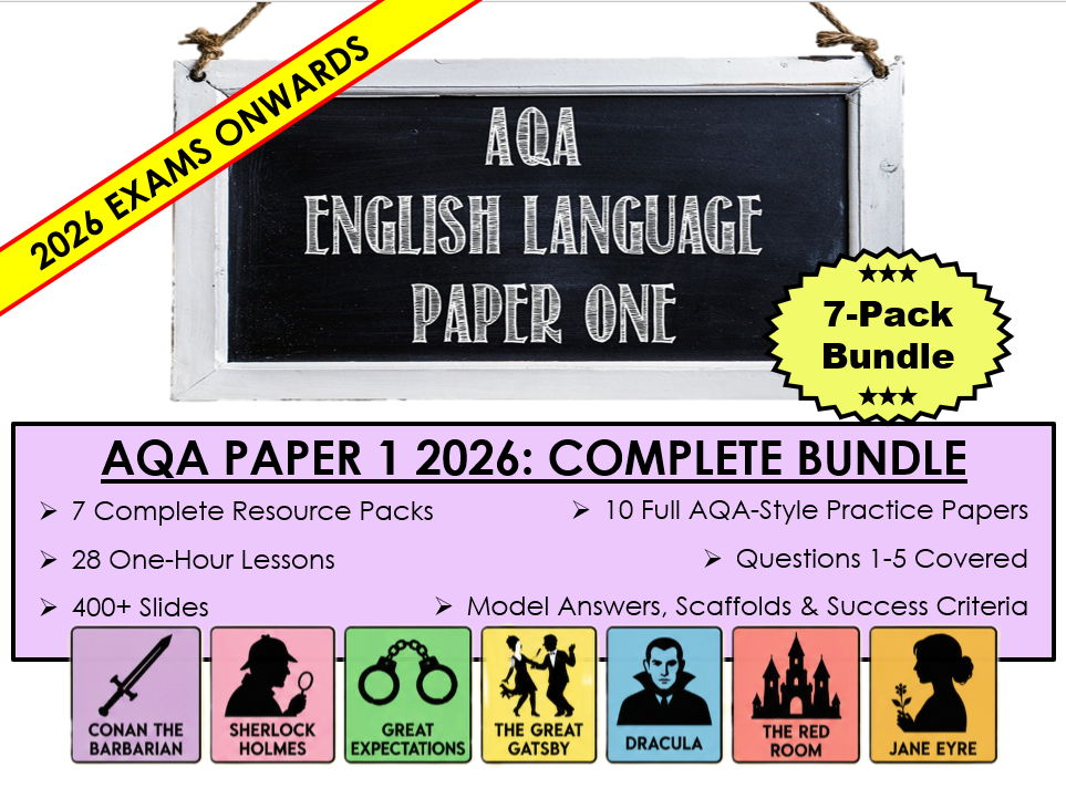 AQA English Language Paper 1 Bundle | 2026+ | 7 Complete Packs | Q1–Q5
