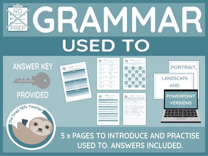 Used To ESL Worksheets (PPT Version Included)
