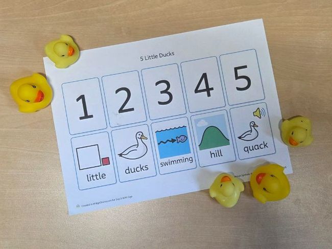 5 Little Ducks Communication Board