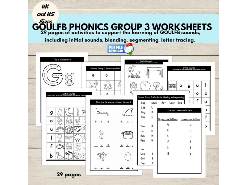 GOULFB Sounds Worksheets, EYFS Phonics