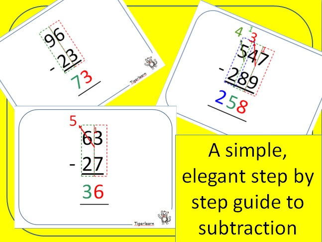 subtraction in columns step by step