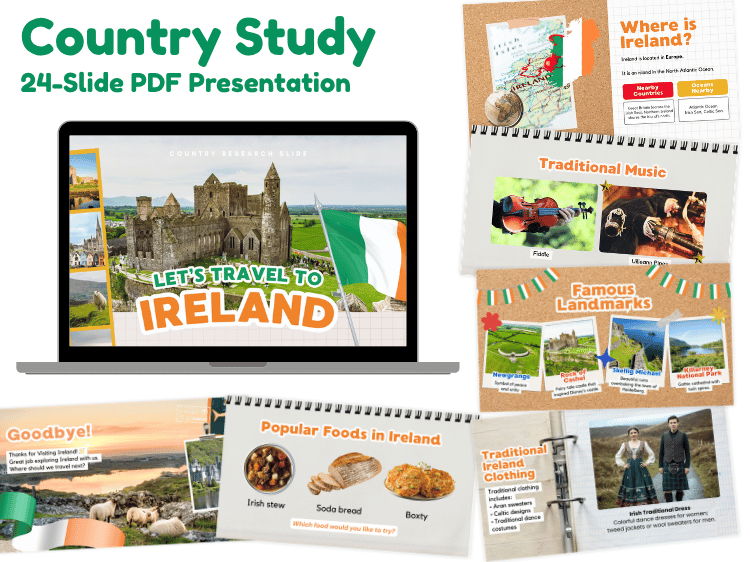 Ireland Country Study | Geography & Culture 24-Slide Presentation
