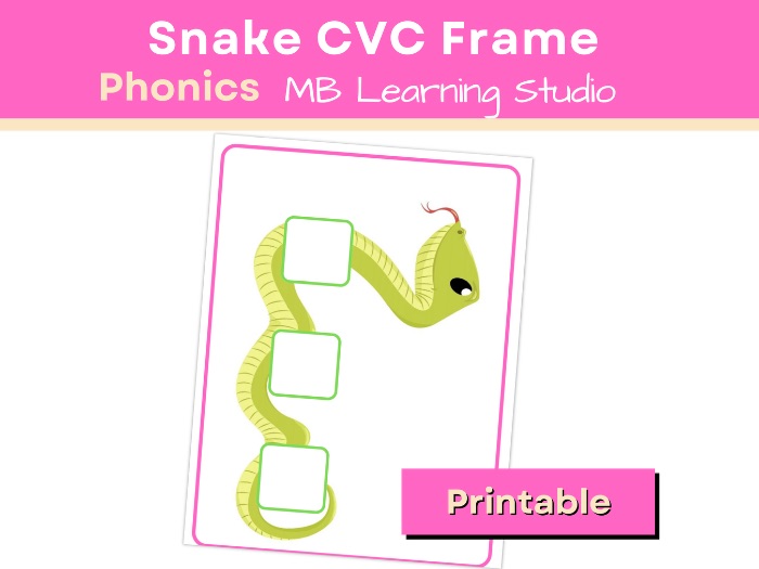 Snake CVC Frame – Phonics Activity for EYFS & KS1 / Pre-K to Grade 1