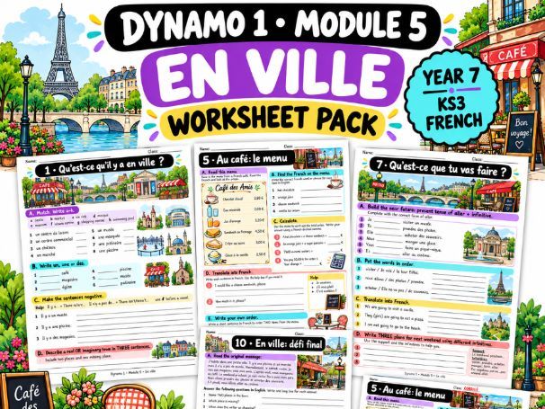 Dynamo 1 Module 5 – En ville | French Worksheets & Answers