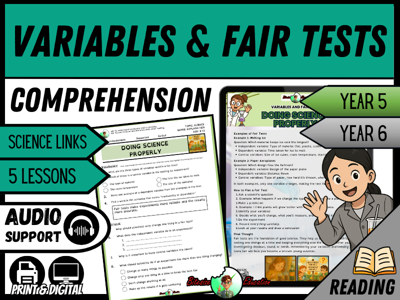 Variables and Fair Tests: Doing Science Properly | Reading Comprehension | Year 5/6