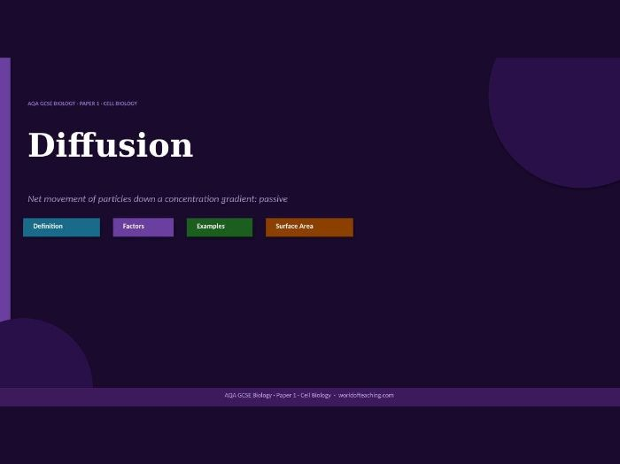 Diffusion: AQA GCSE Biology Revision PowerPoint