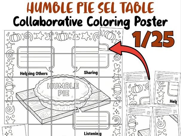 Humble Pie SEL Table Poster | Collaborative Gratitude & Kindness Activity
