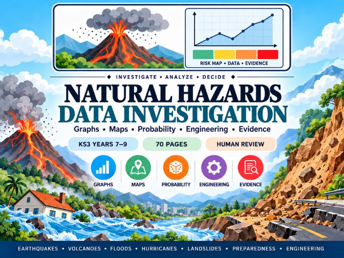 Natural Hazards Data Investigation – KS3 Science 70 Pages