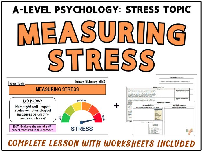 ALevel Psychology MEASURING STRESS [Stress Topic] Teaching Resources