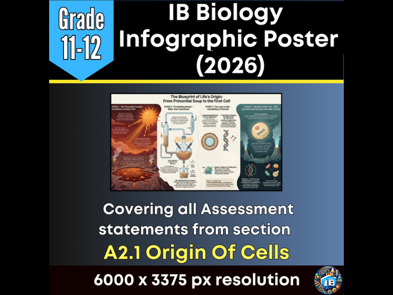 IB DP Biology Digital Infographic Poster: A2.1 Origin of Cells (2026)